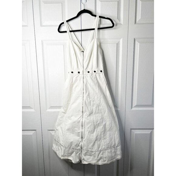 Proenza Schouler White Label White Front Zipper Midi Sundress Women's Size 6 - Picture 1 of 14